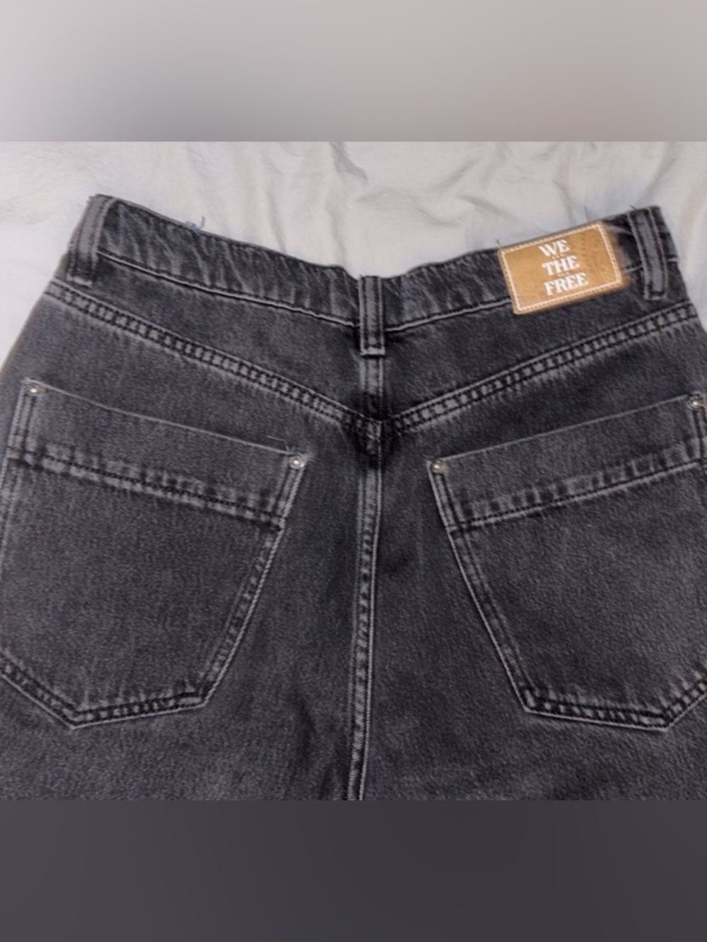 Free People Black High-Rise Wide-Leg Flare Jeans also in taupe worn once - Picture 5 of 7